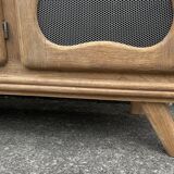 Low sideboard, bar, storage unit, wood, compass legs,