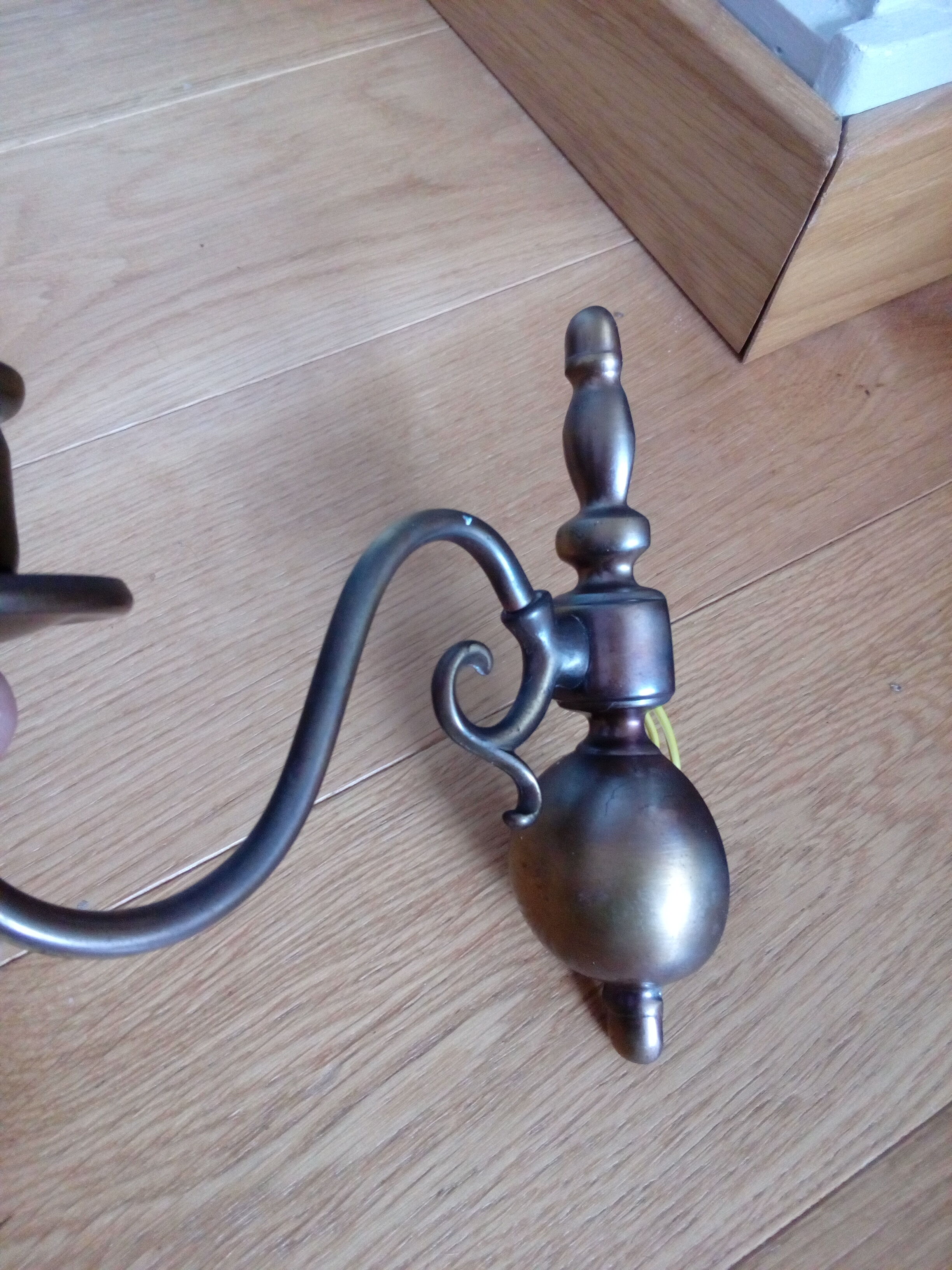 Wall light imitation candles bronze patinated