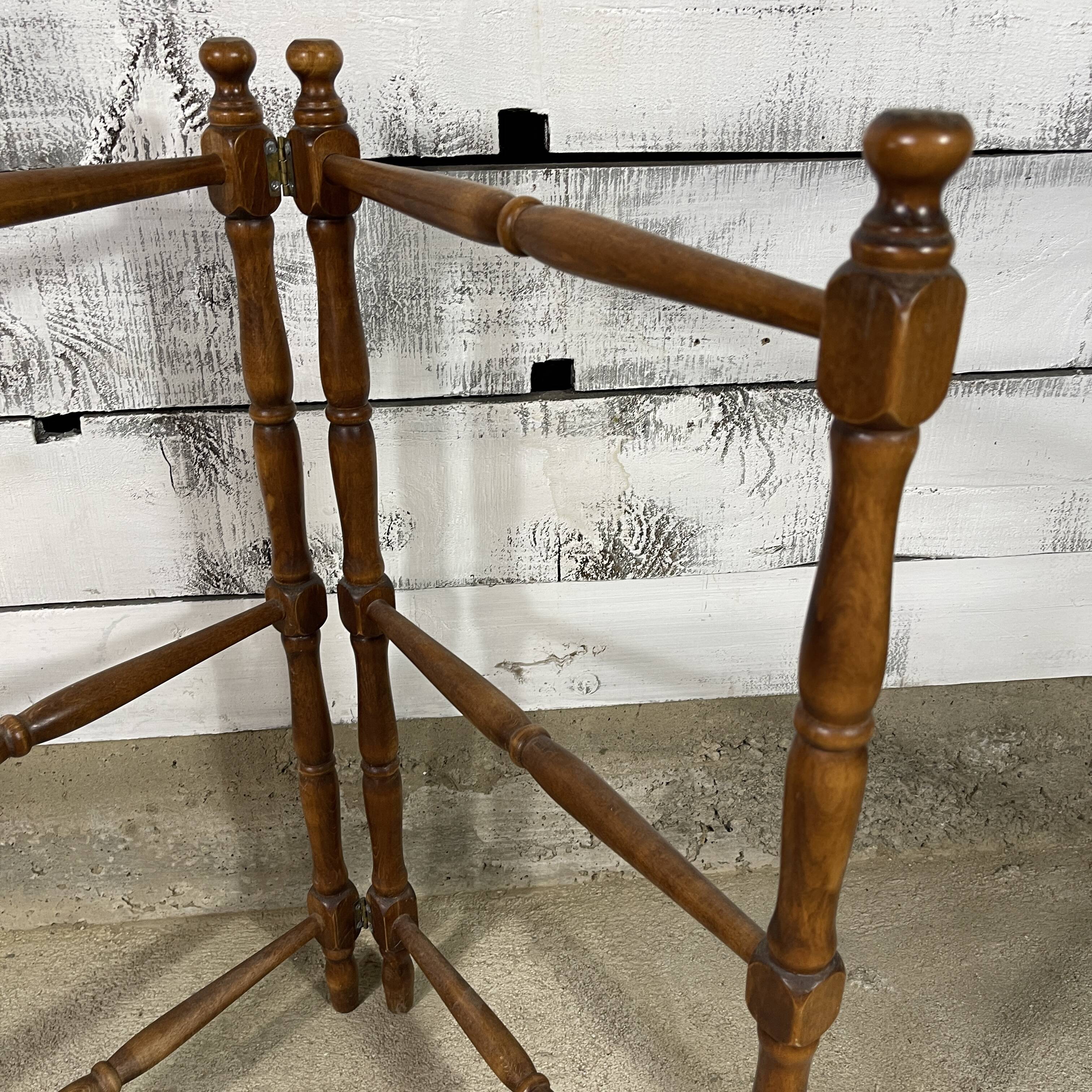 Antique wooden towel rack