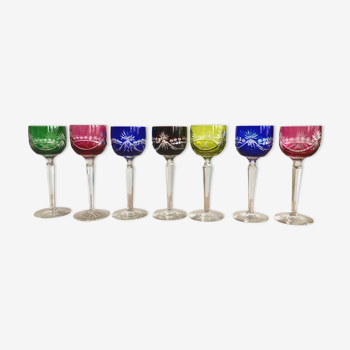 Set de 7 verres cristal de bohème