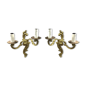 Paire d'appliques en bronze style Louis XV
