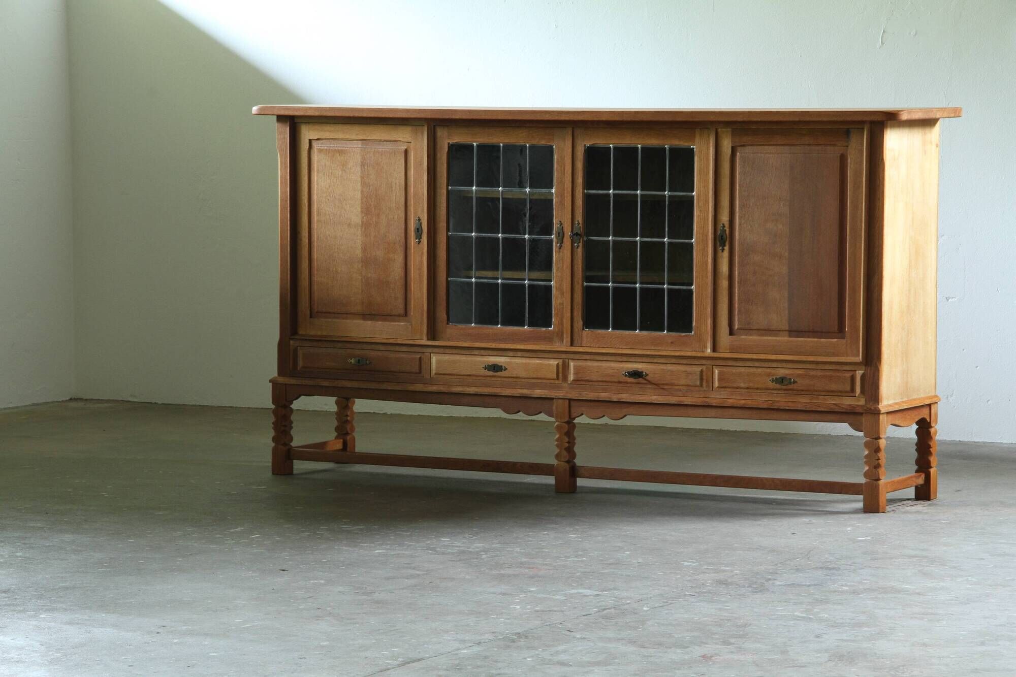 Vintage Danish 1960s Modern Oak Cabinet In The Style Of Henning Kjærnulf