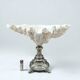XXL large giant clam shell (Tridacne) on a silver-plated metal base, late 19th century