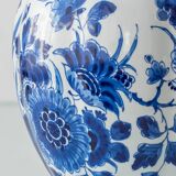 Pair of Royal Delft Blue & White Hand-Painted Floral Ginger Jar Table Lamps