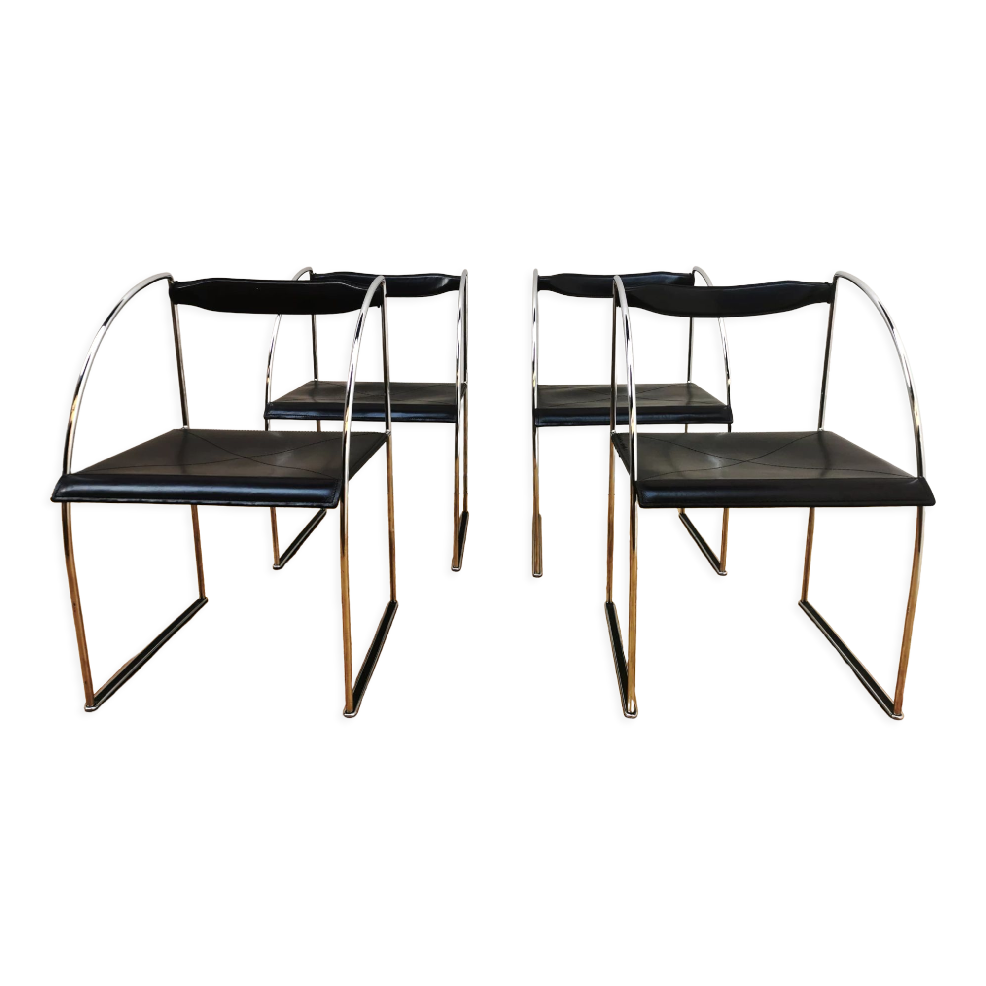 Suite of 4 Patoz chairs by Francesco Soro for ICF Italy