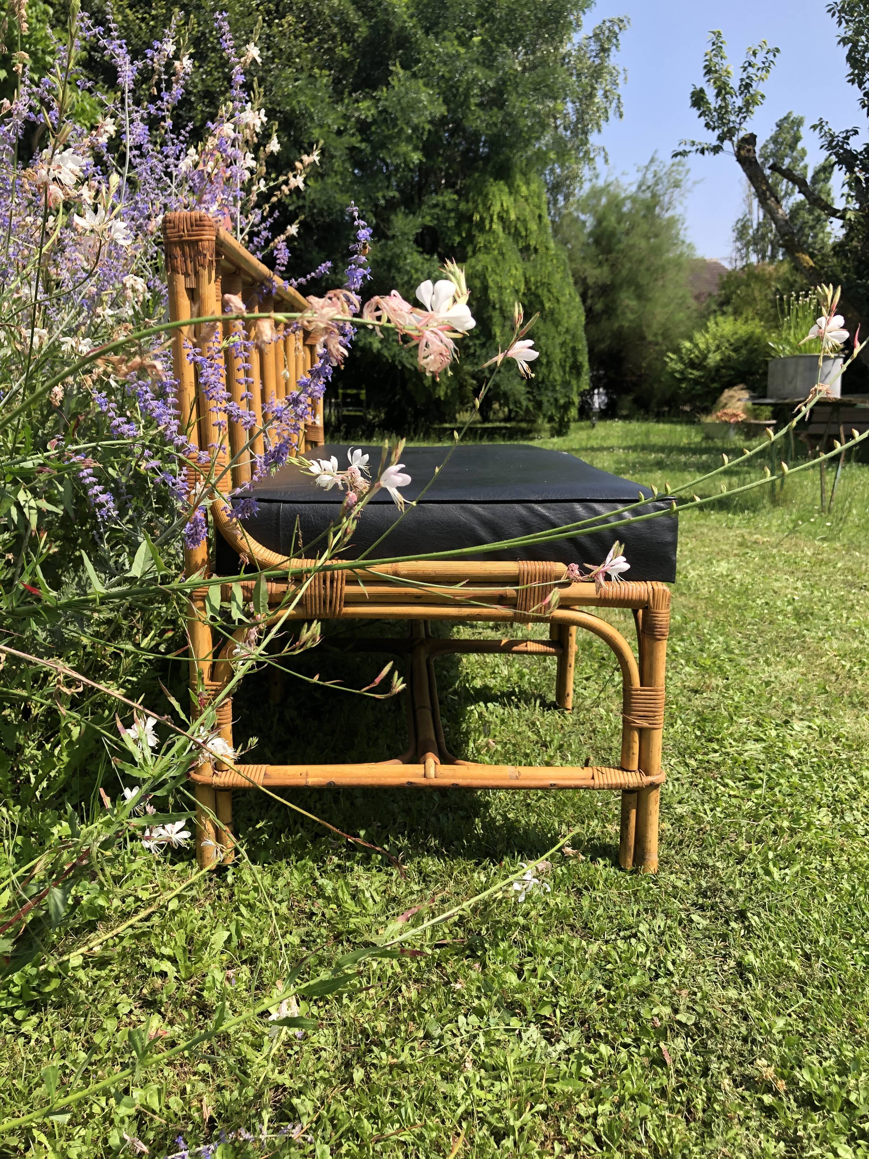 Rattan bench