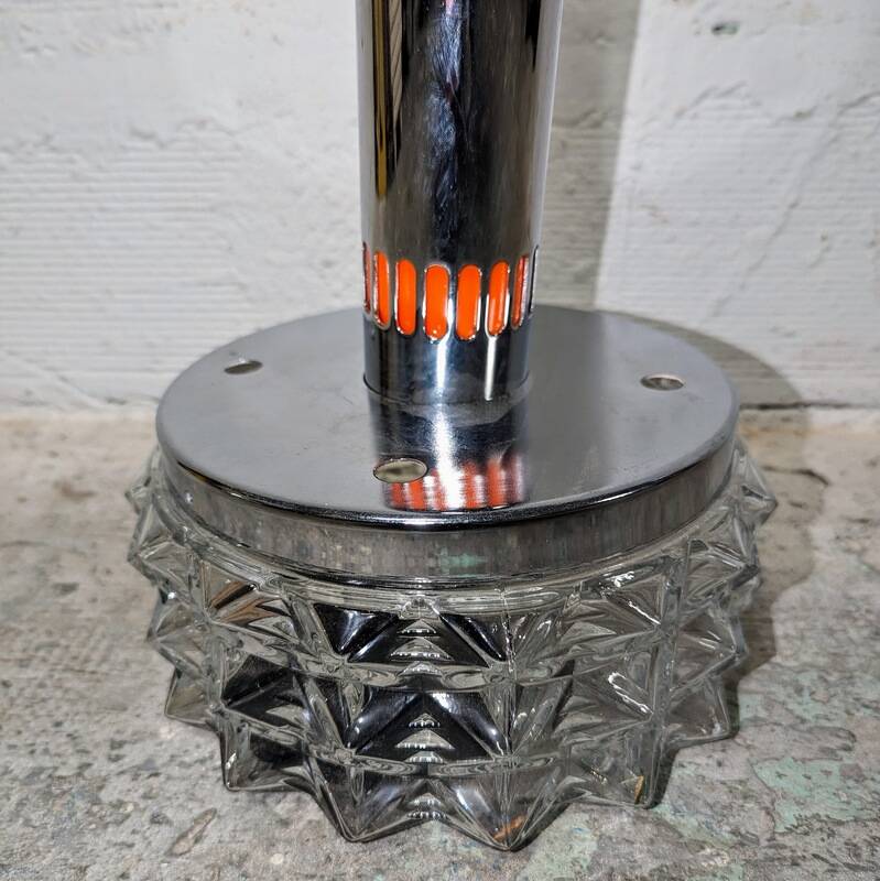 Vintage chrome and glass pendant light