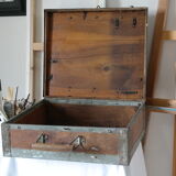 Painter's case in walnut and metal early XX