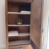 Parisian Art Deco solid oak armoire - 1930