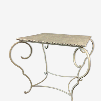 Wrought iron coffee table perforated sheet metal