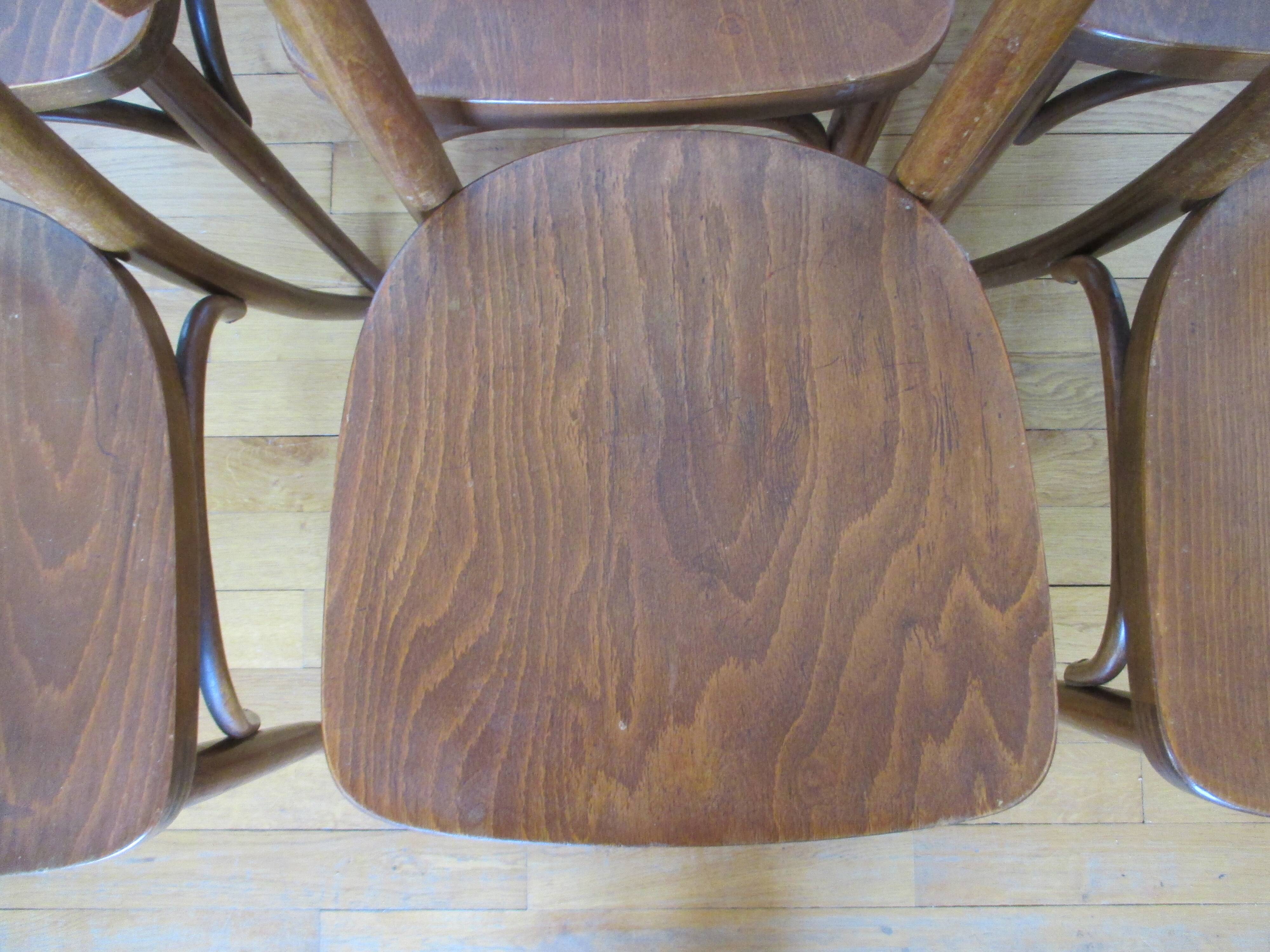 6 chaises bistrot Thonet bois courbé