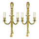 Large pair of wall lights, eagle heads, Louis XVI style from Hettier Vincent - gilded bronze