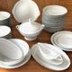 White and silver table service, Limoges porcelain, 56 pieces - in good condition.