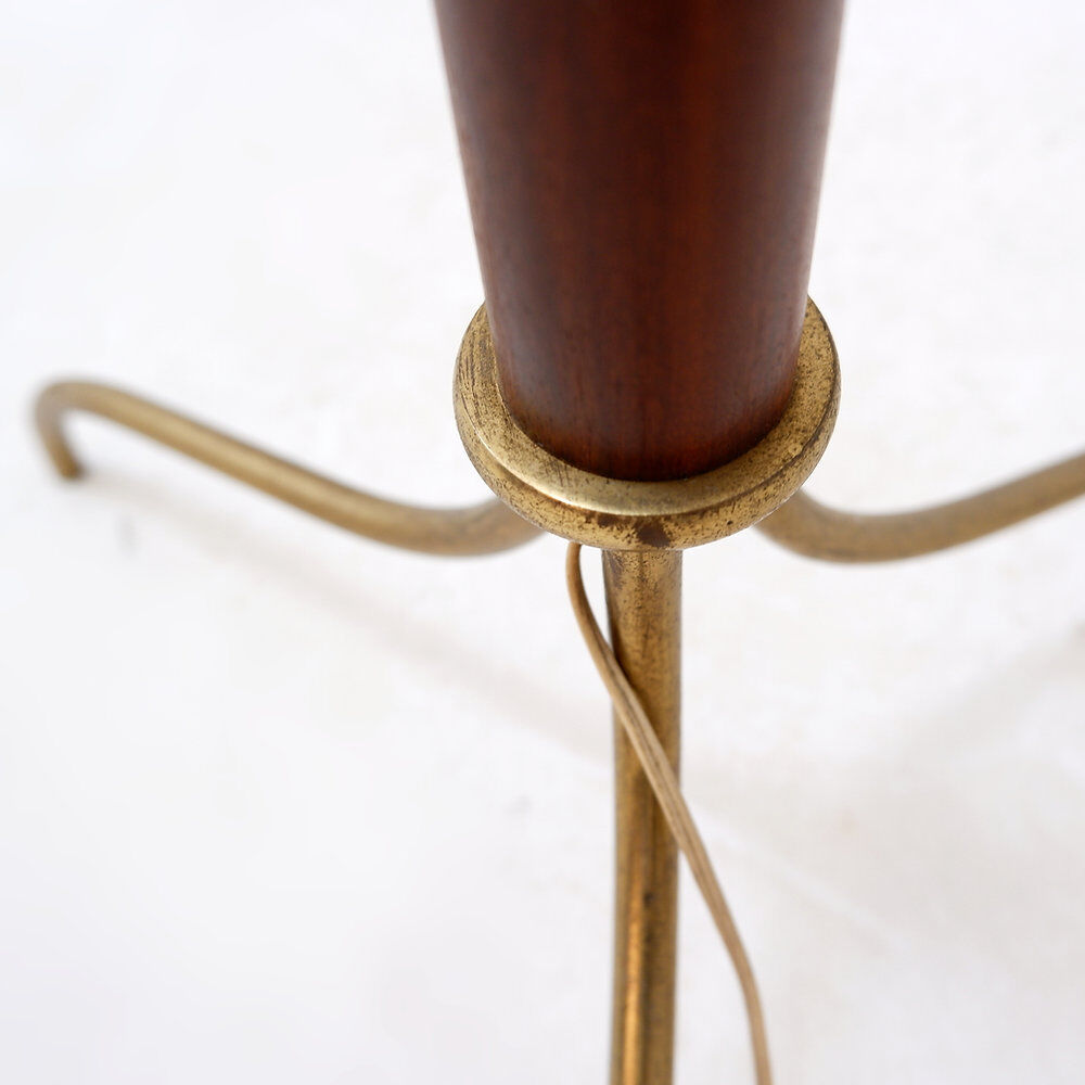 Tripod floor lamp with three arms and opaline glass - 1950s