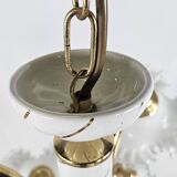 Lustre en céramique, laiton et verre de Murano des années 1970