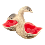 Duo goose-shaped goose and pepper shaker in ceramic