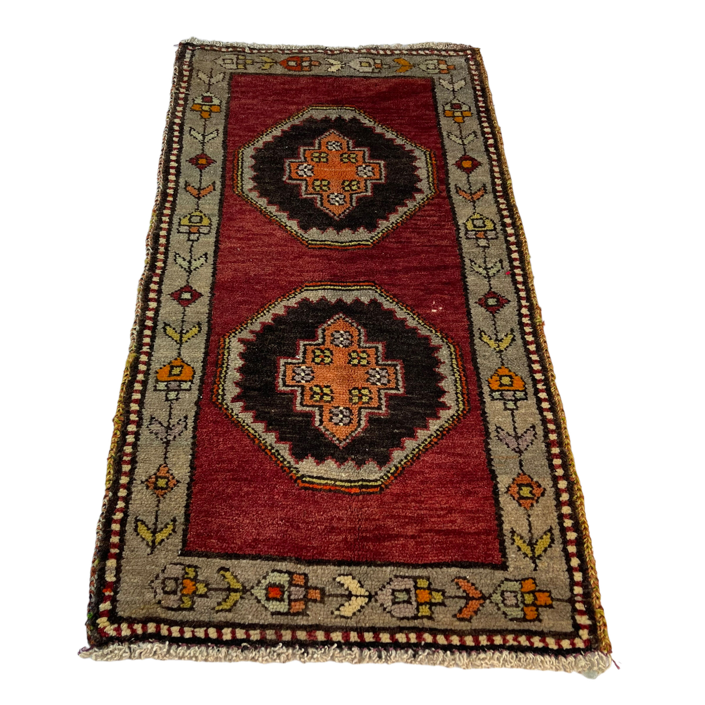 Vintage turkish pastel rug ,  97 x 52 cm