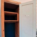 Vintage wooden factory wardrobe