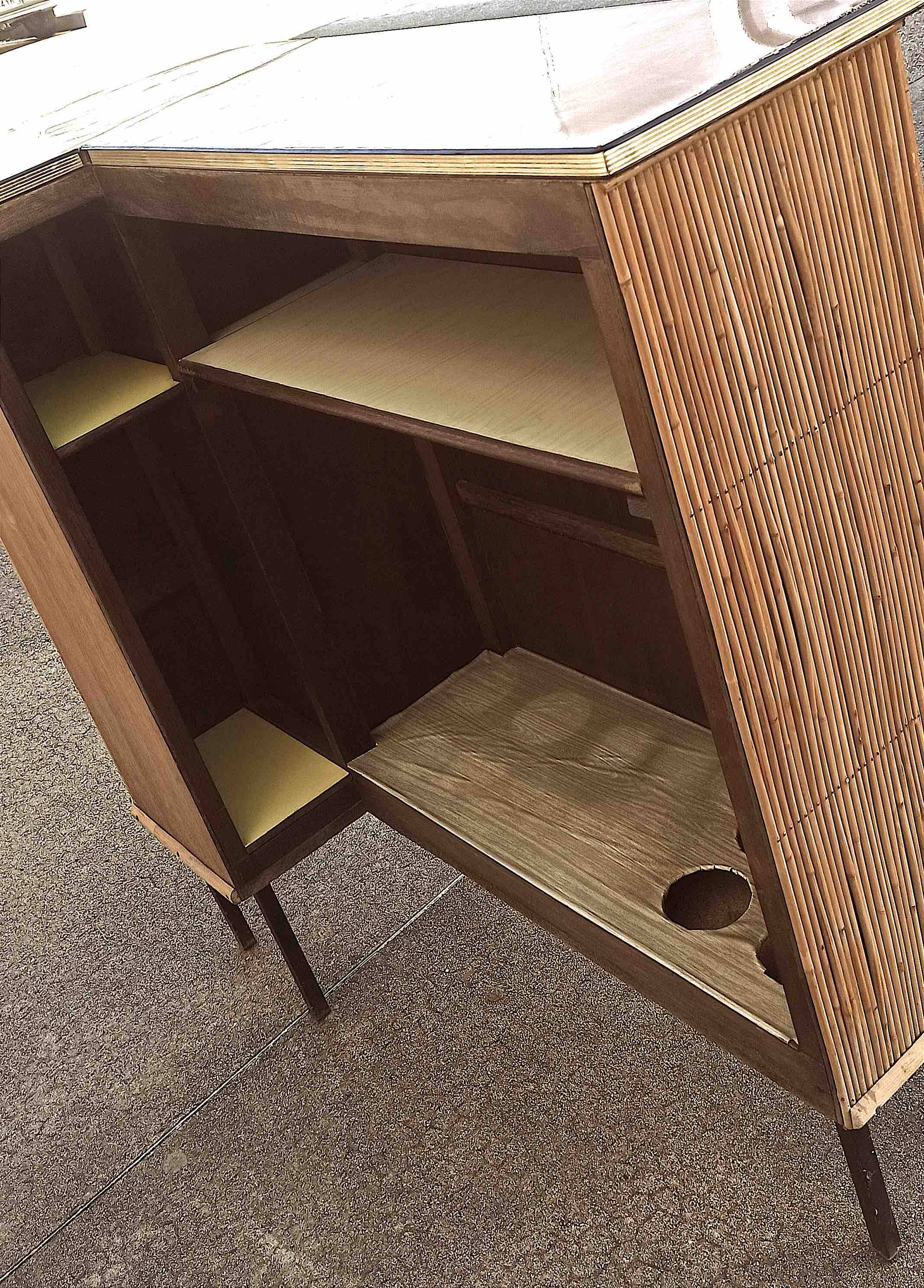 1950s wicker bar, height 108.5 cm