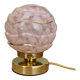 Vintage art deco globe table lamp in pink and gold Clichy glass