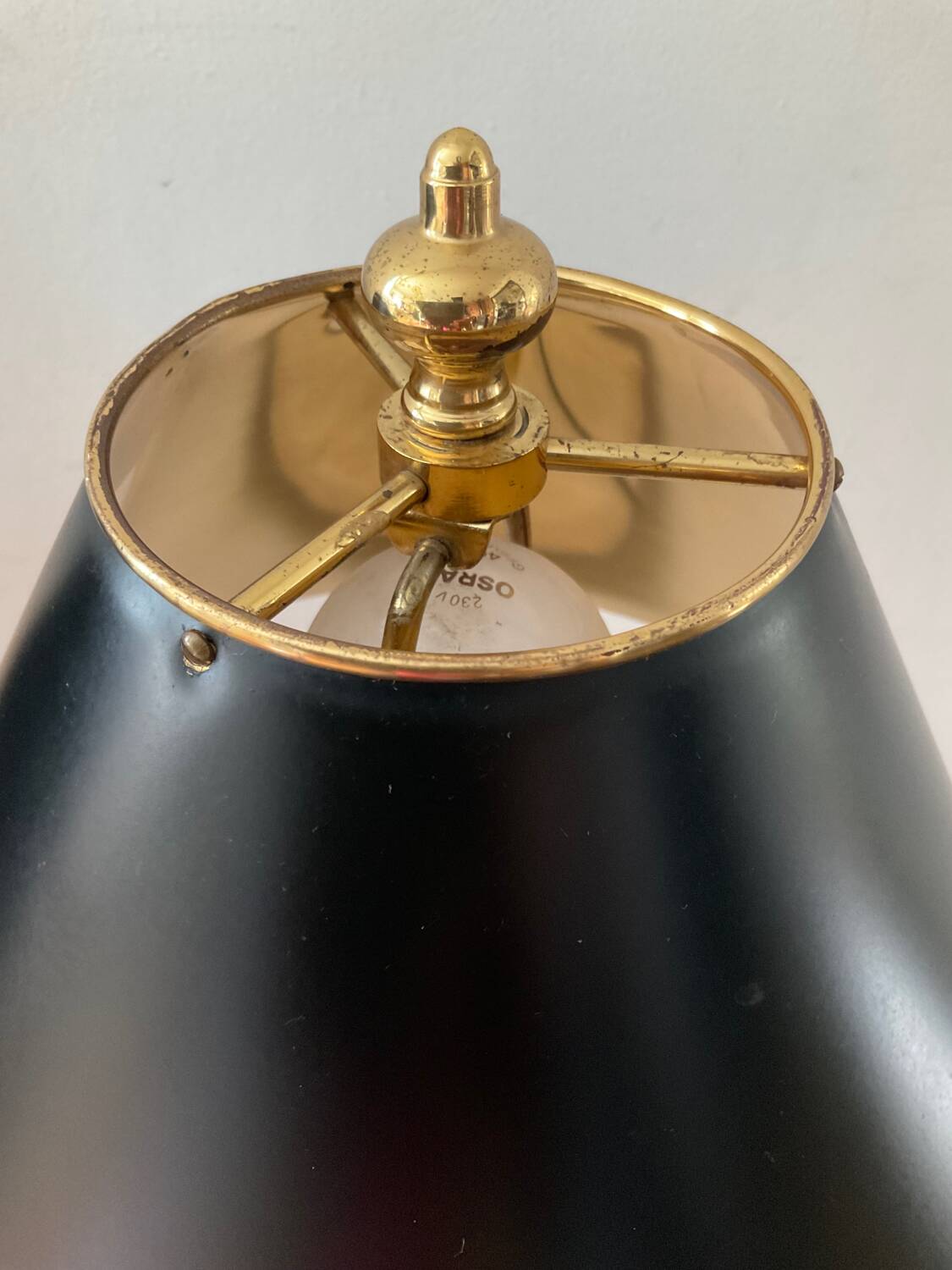 Pair of Empire lamps in bronze and sheet metal