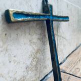 Piéchaud enameled bronze wall cross.