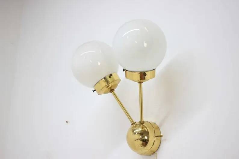 Space age sputnik brass wall lamps - 1970s, more pieces available