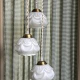 Chandelier composed of three vintage globes