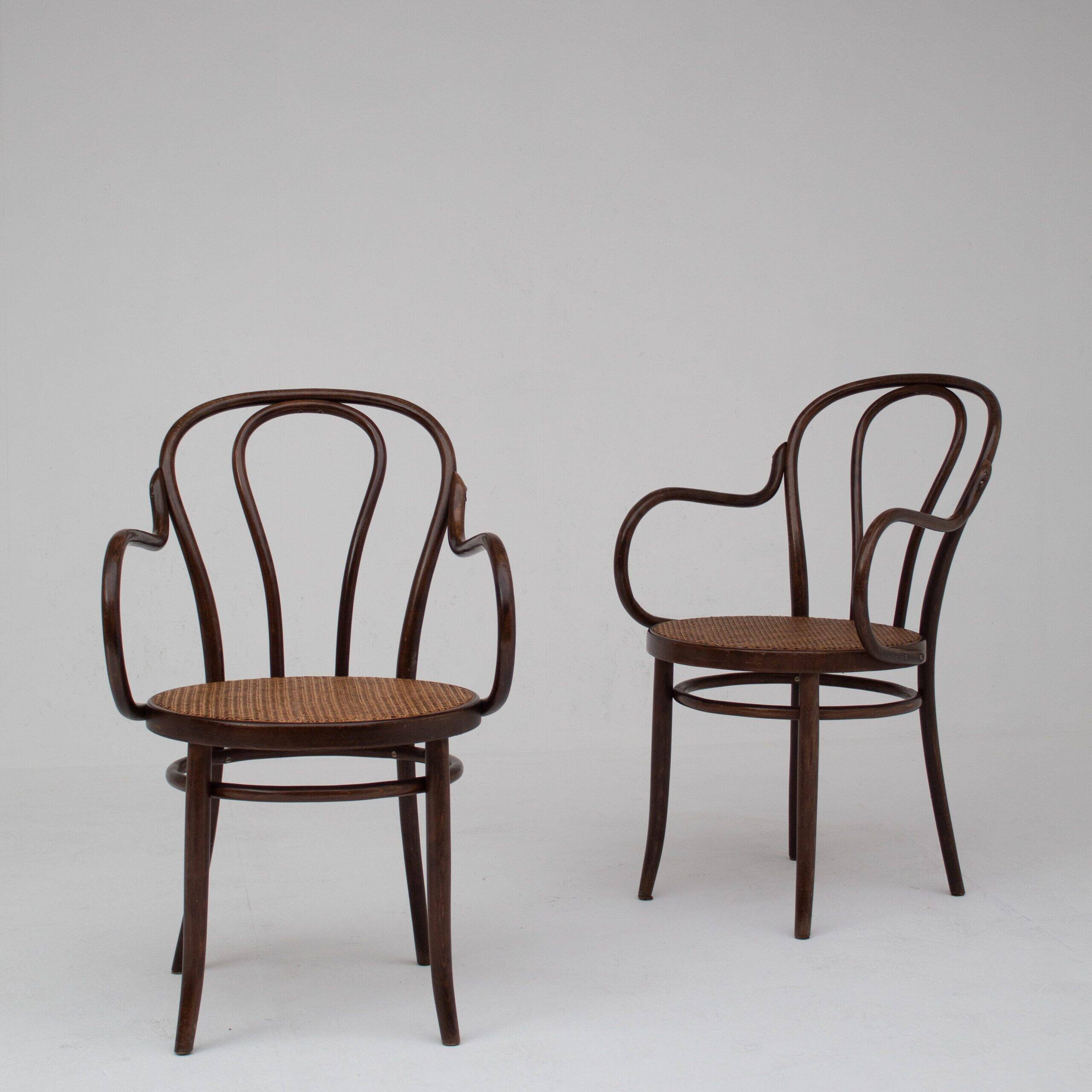 Pair of Thonet bentwood armchairs