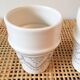 Lot of 2 ceramic cups grey Berber motifs
