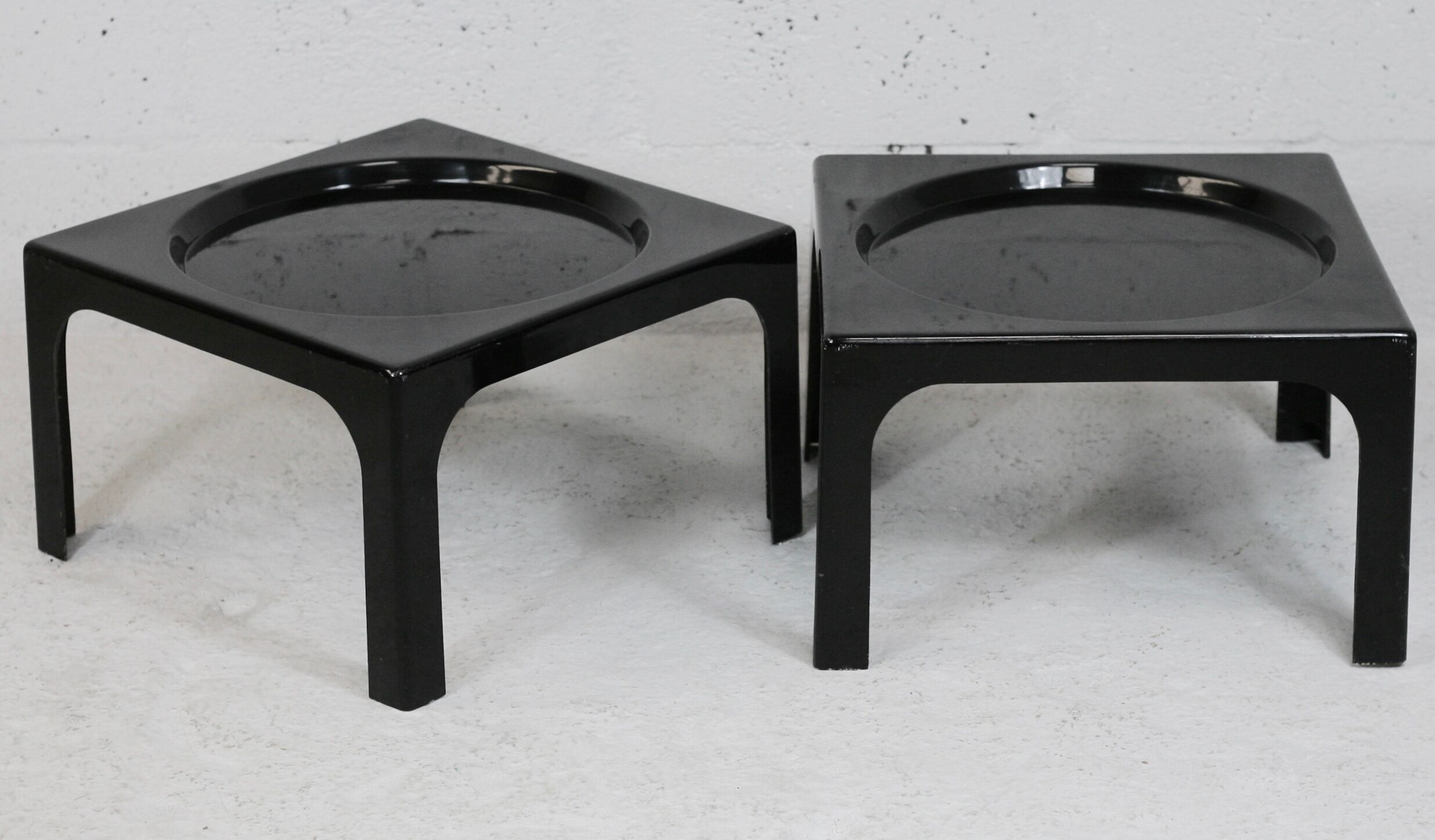 Pair of space age fiberglass coffee tables, Circa 1970