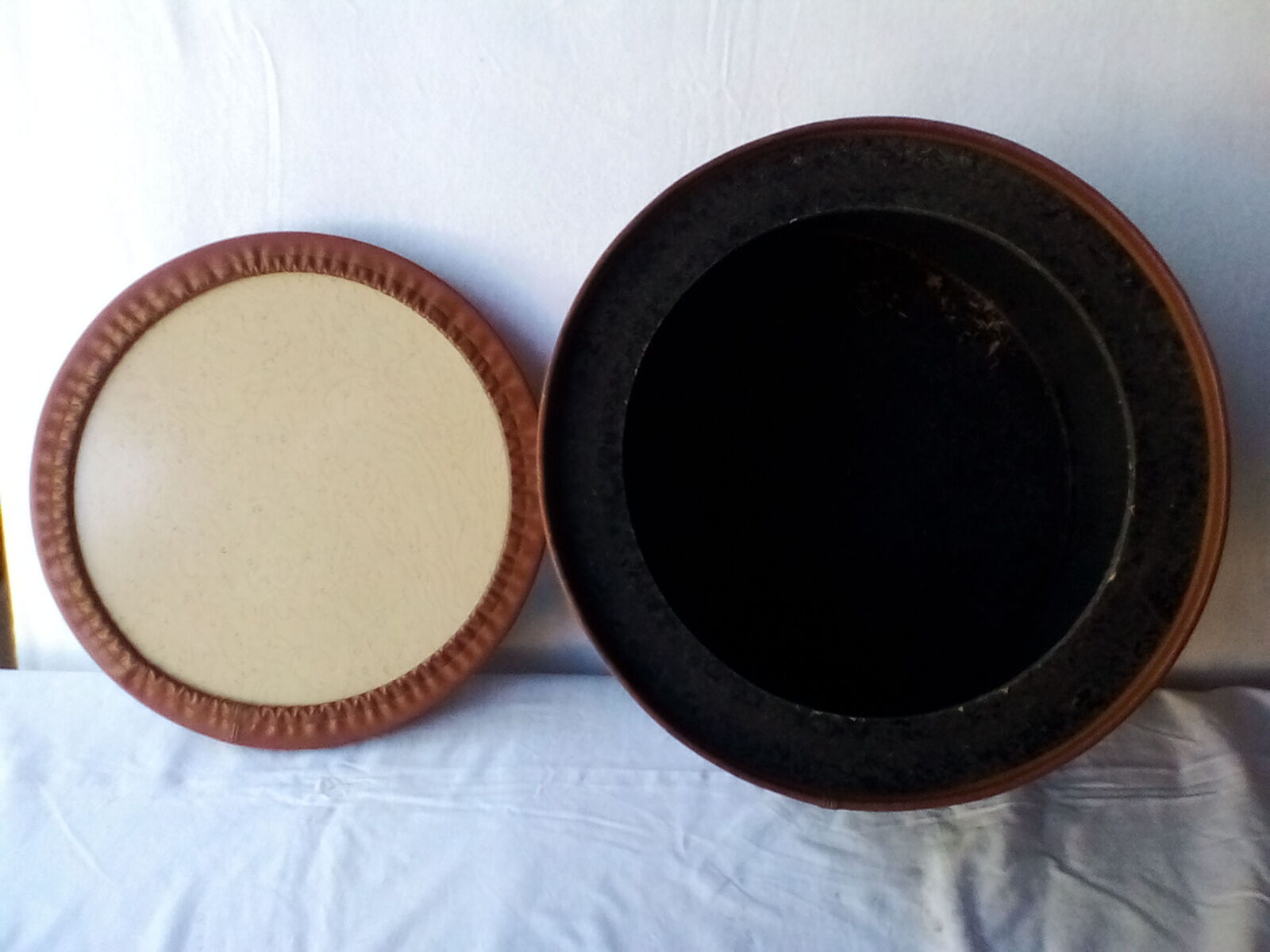 Pouf in skai with storage 60s