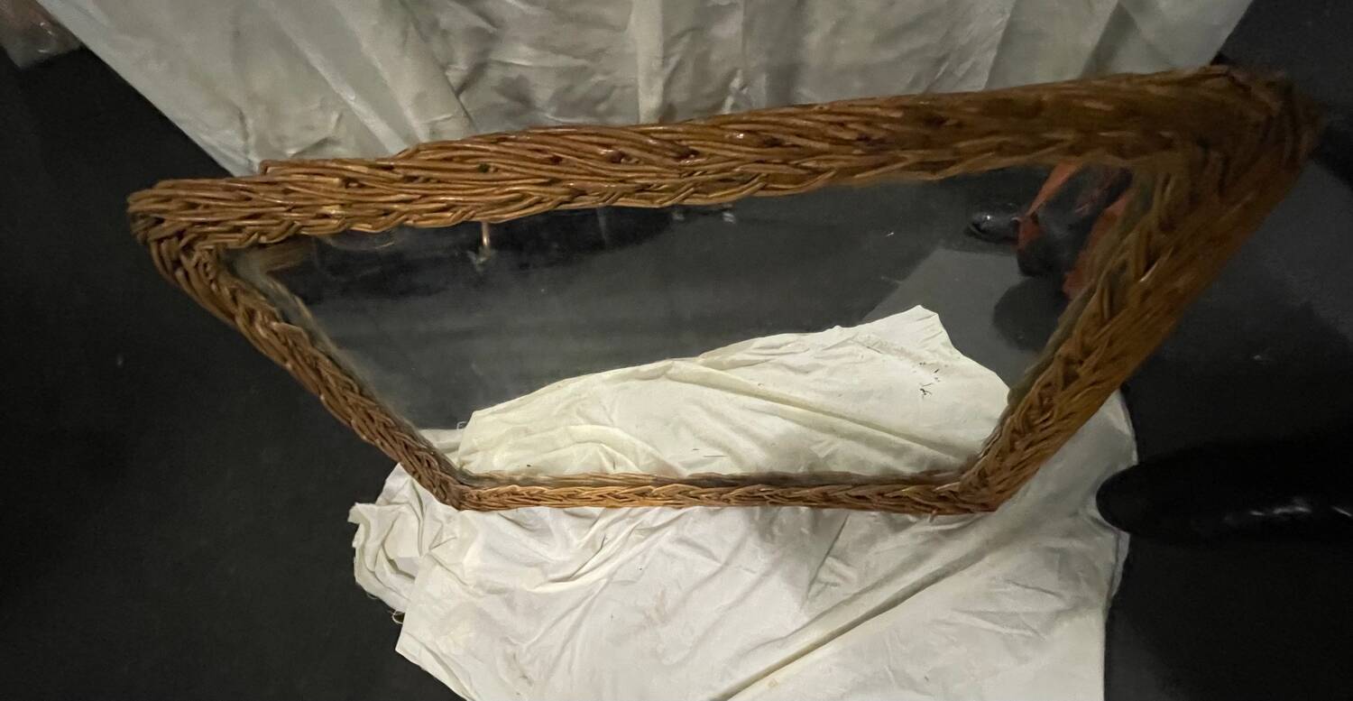 Vintage wicker mirror 1950