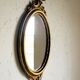 Miroir italien ovale en bois doré - 45x25cm