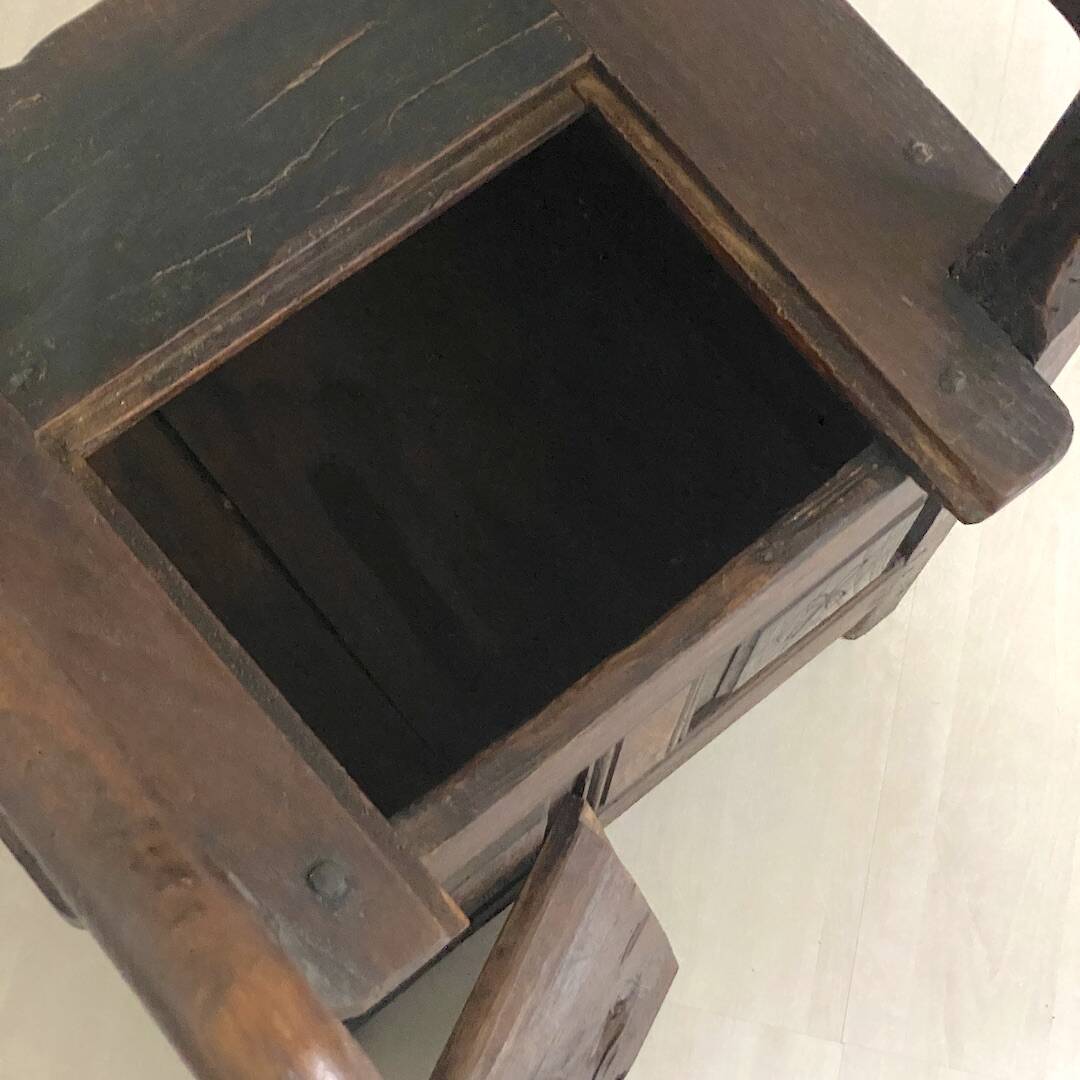 18th century solid oak chest armchair
