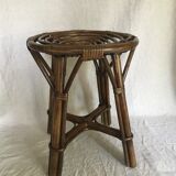 Vintage brown rattan tabout