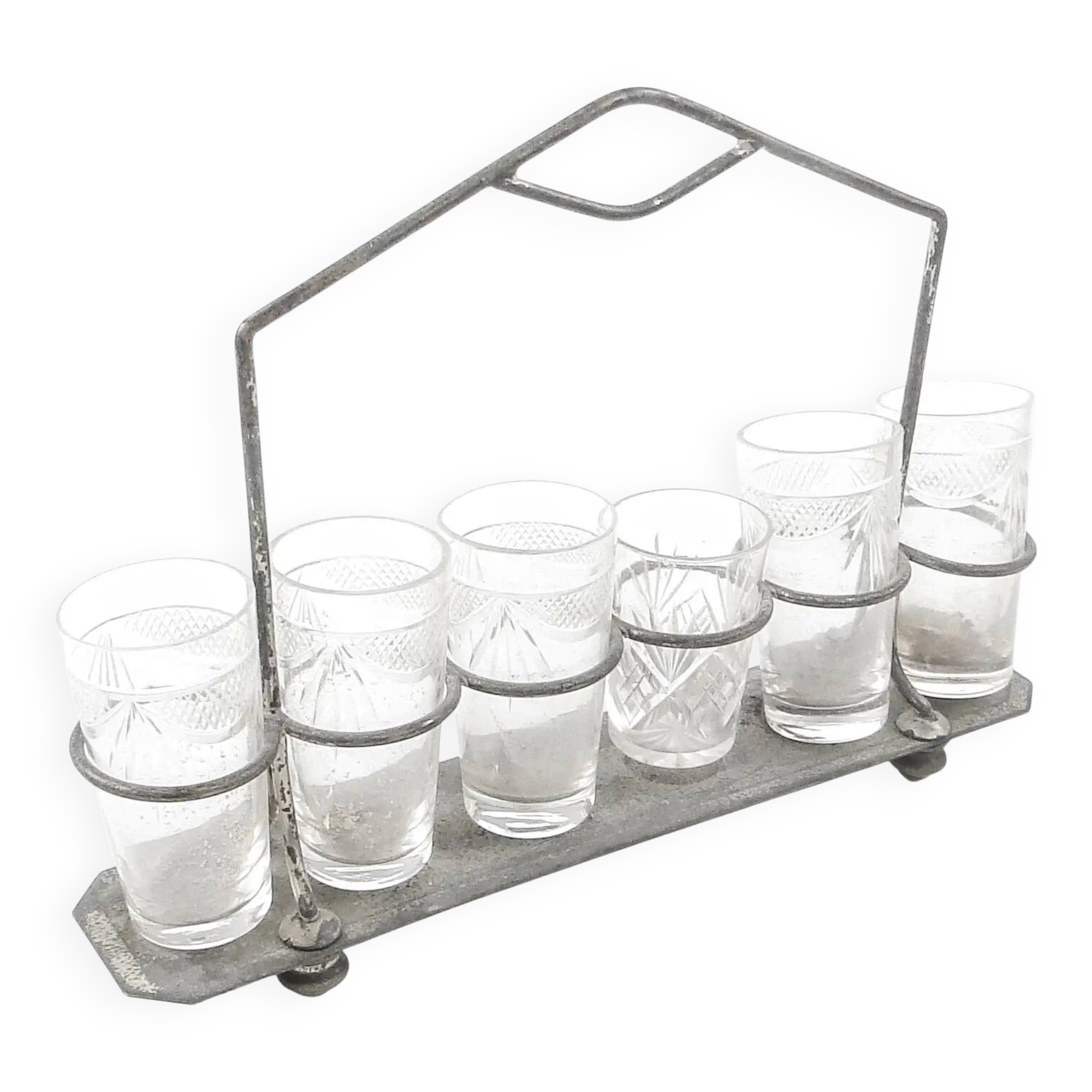 Verre à vodka cabaret, Art Nouveau, laiton argenté, Autriche, début du 20e siècle