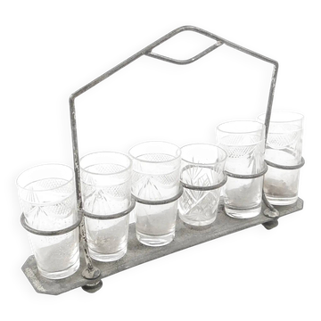 Verre à vodka cabaret, Art Nouveau, laiton argenté, Autriche, début du 20e siècle