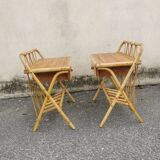 Pair of vintage rattan bedside tables