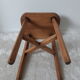 Antique waxed wood stool, side table, vintage seat, farmhouse stool