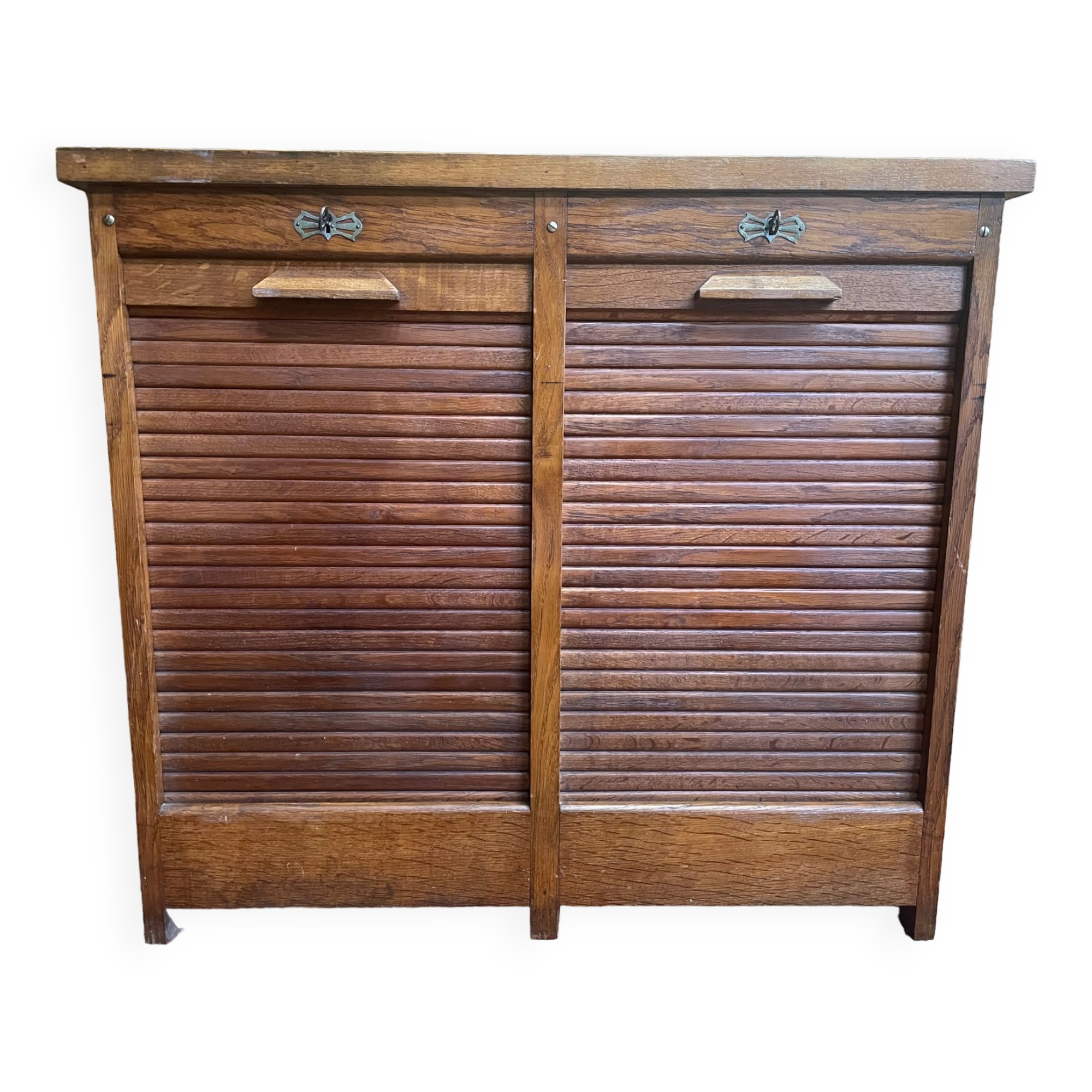 Oak notary curtain binder cabinet 1950