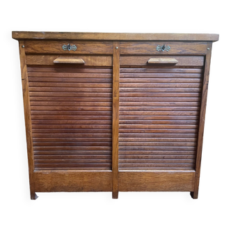 Oak notary curtain binder cabinet 1950