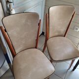 Chairs wood and imitation leather seated year 60