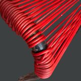 Set de 4 chaises Spaghetti rouges – Design italien 70s – style Belotti