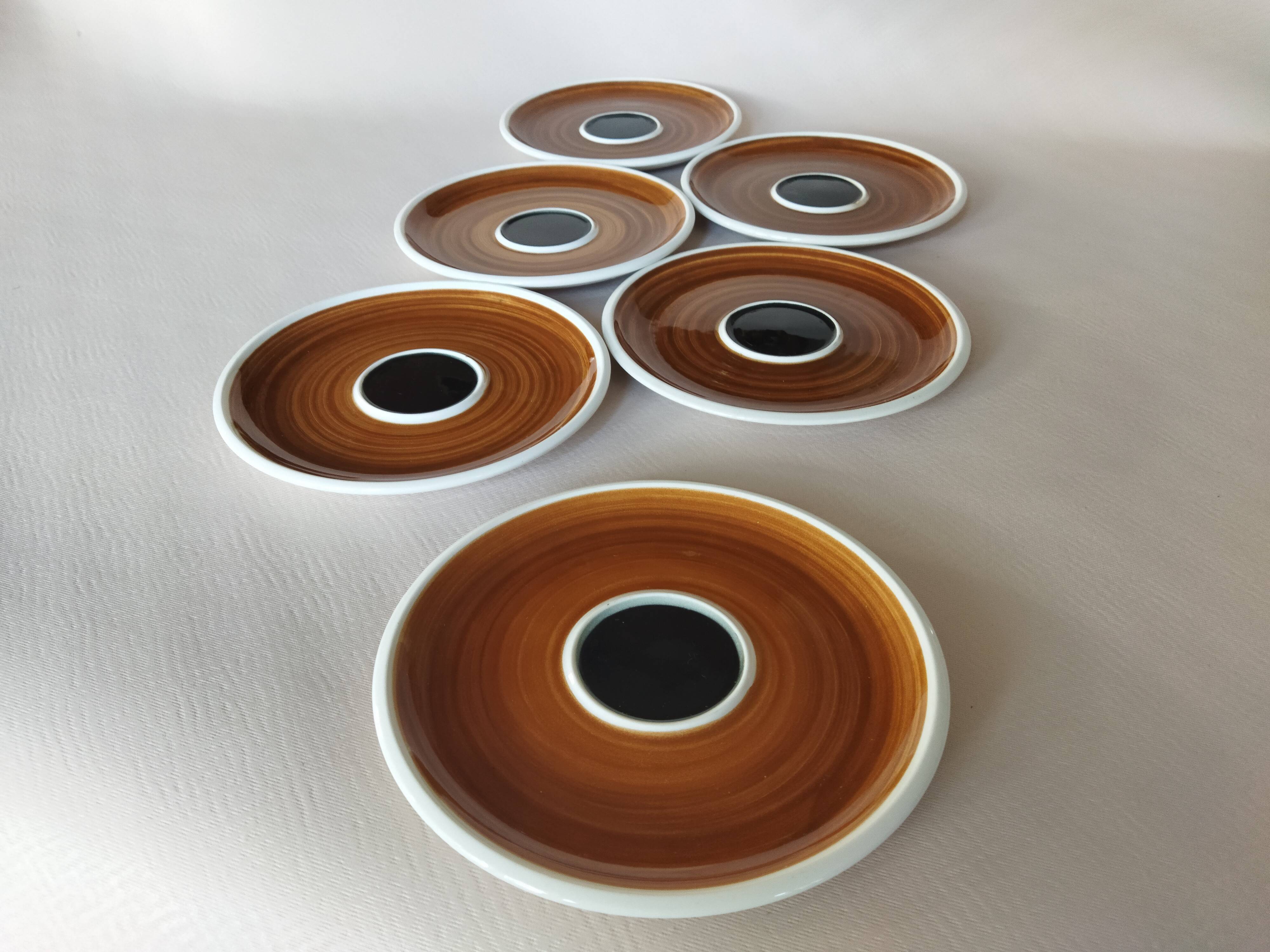 Lot de 6 soucoupes Kimono Boch La Louvière