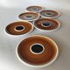 Lot de 6 soucoupes Kimono Boch La Louvière