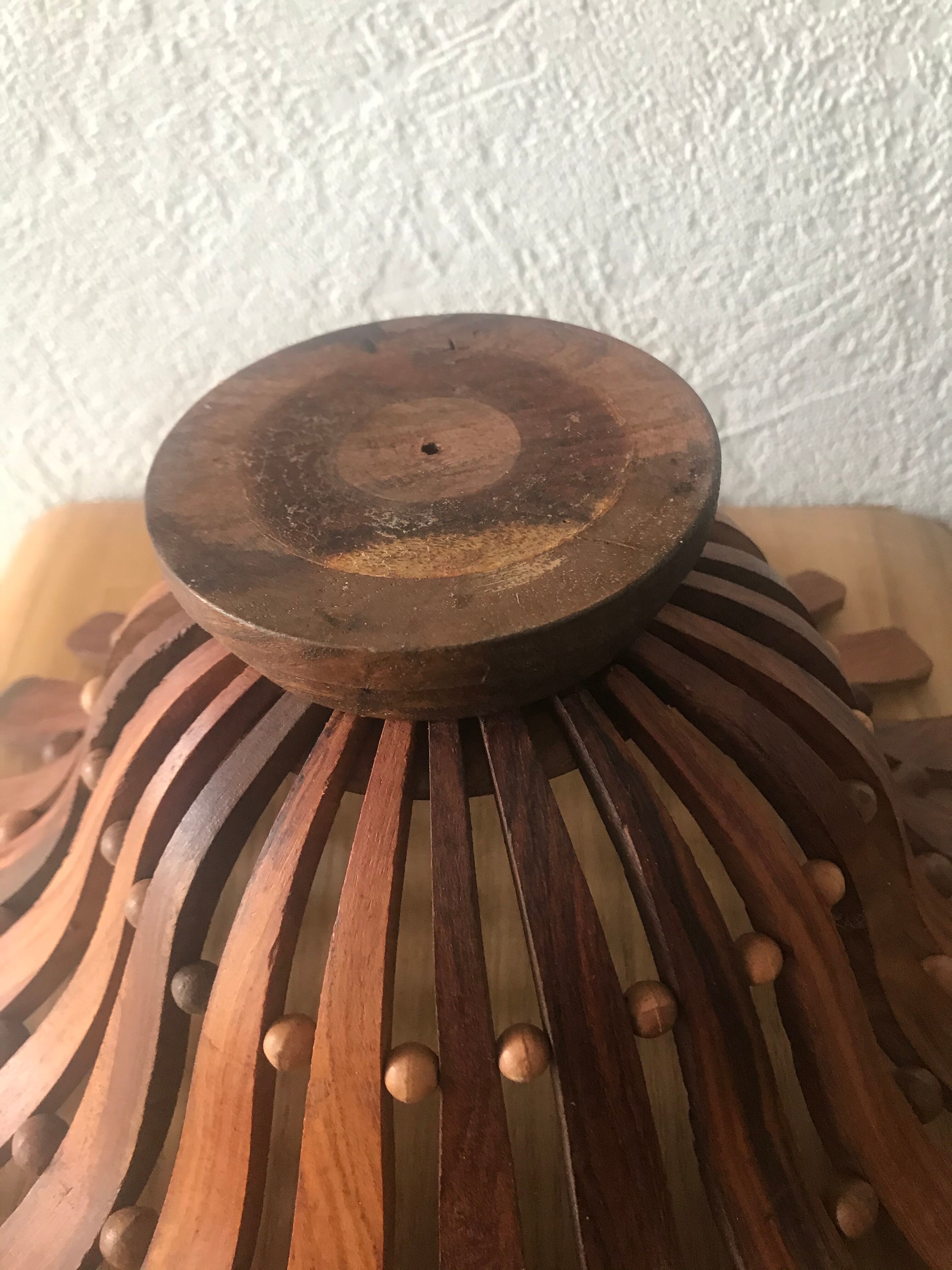 Vintage wood trinket bowl
