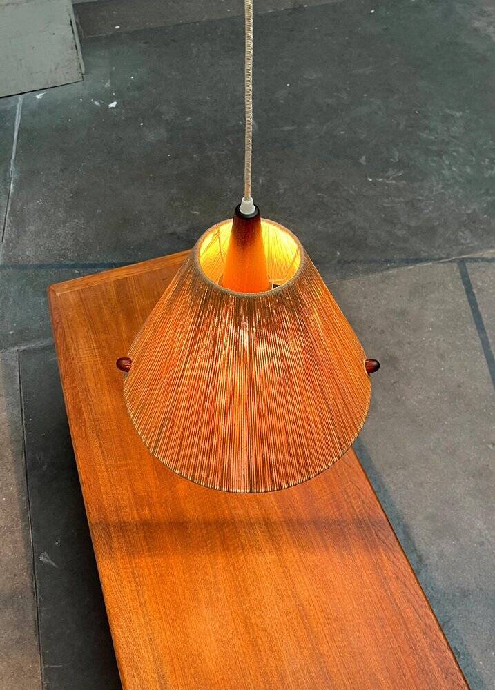 Teak pendant lamp Type 324 from the mid-century by Temde, 1960s.