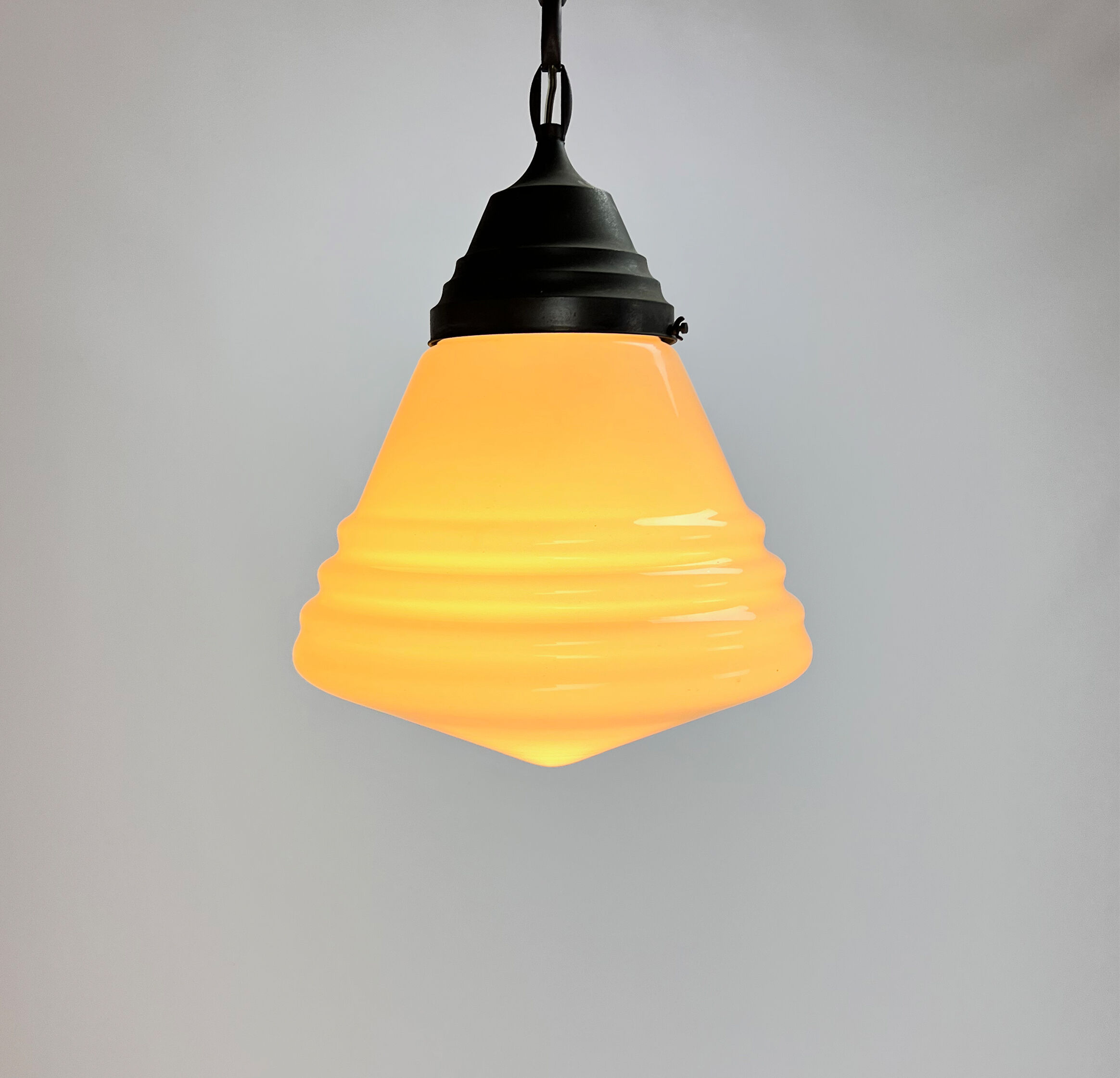 Original Philips Phililite Glass and Copper Pendant, 1930s