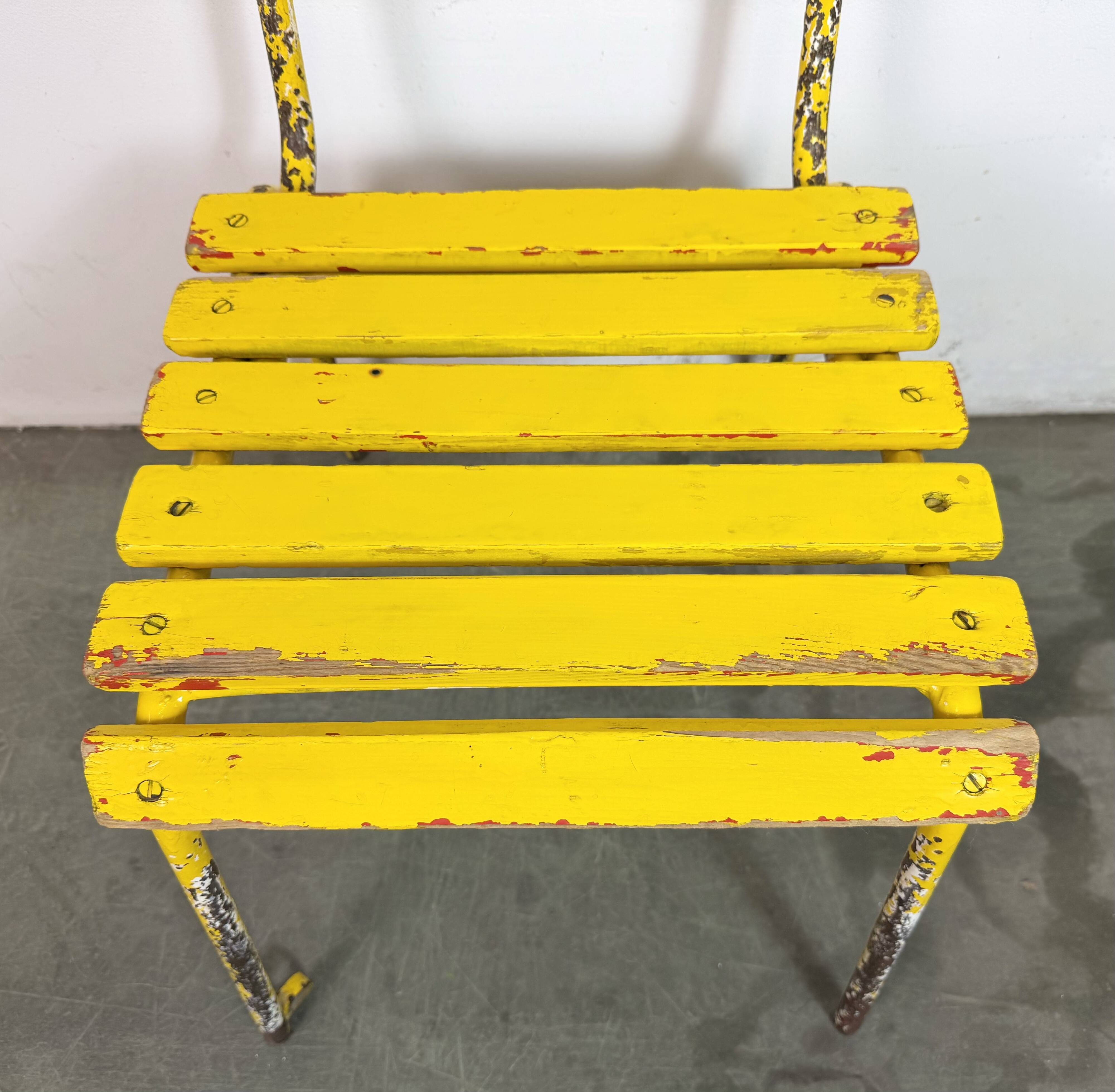 Vintage Yellow Industrial Chair, 1960s